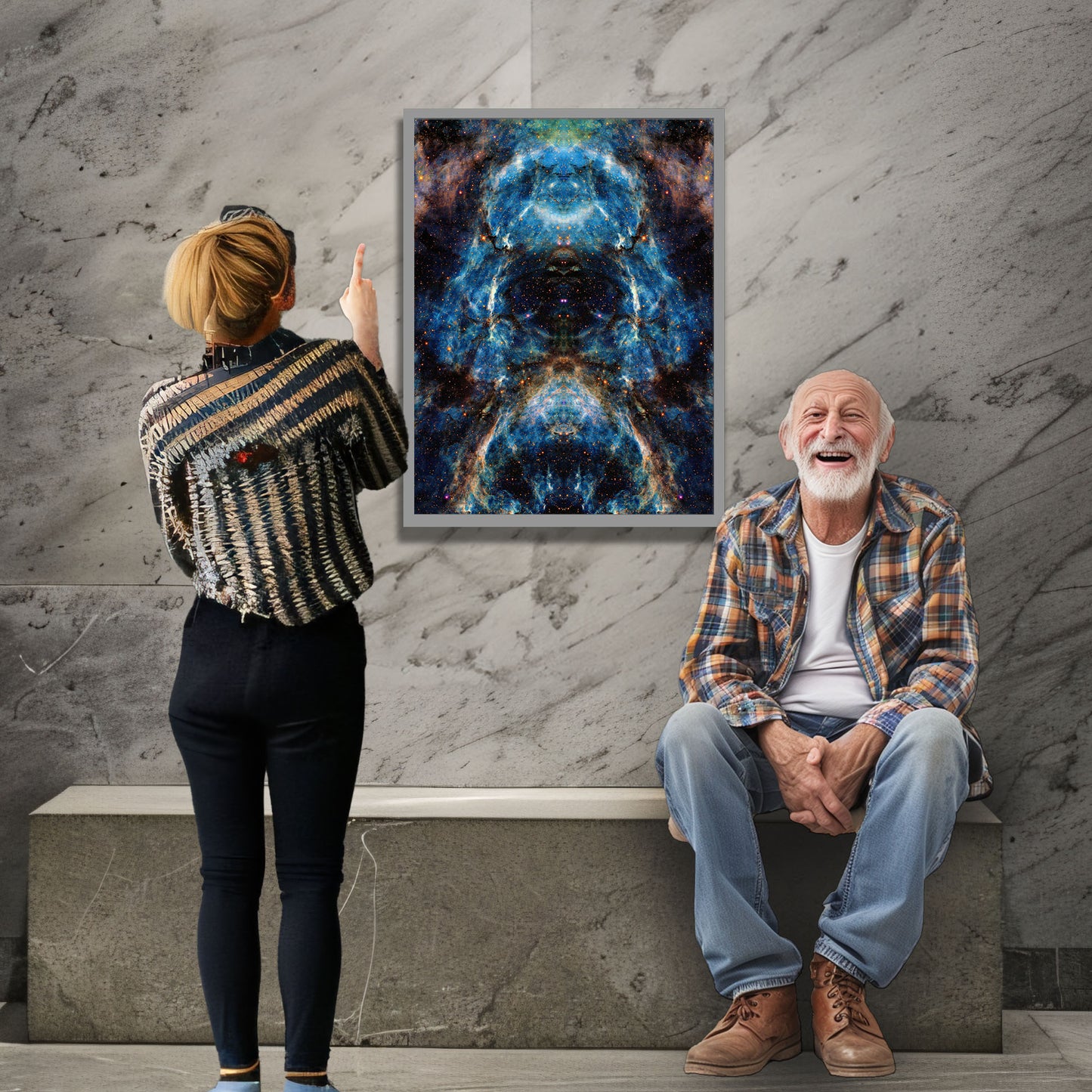 34 Cosmic Shakespeare - Backlit LED Framed Image