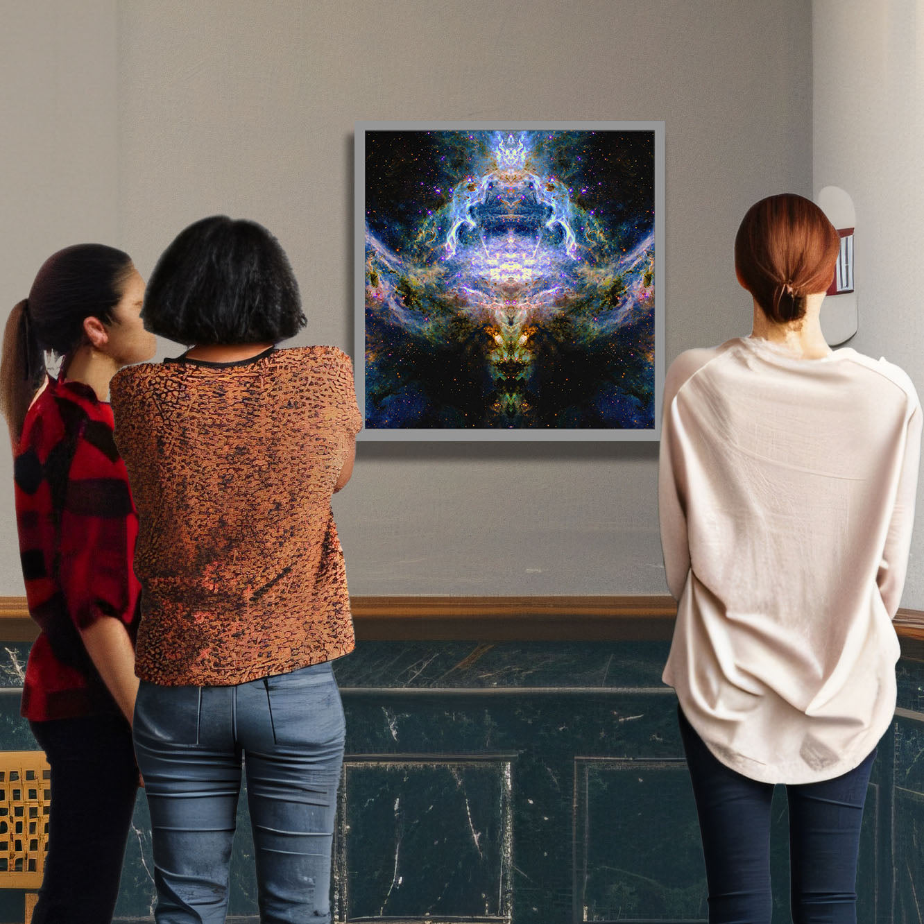 40 Cosmic Bull Rider - Backlit LED Framed Image